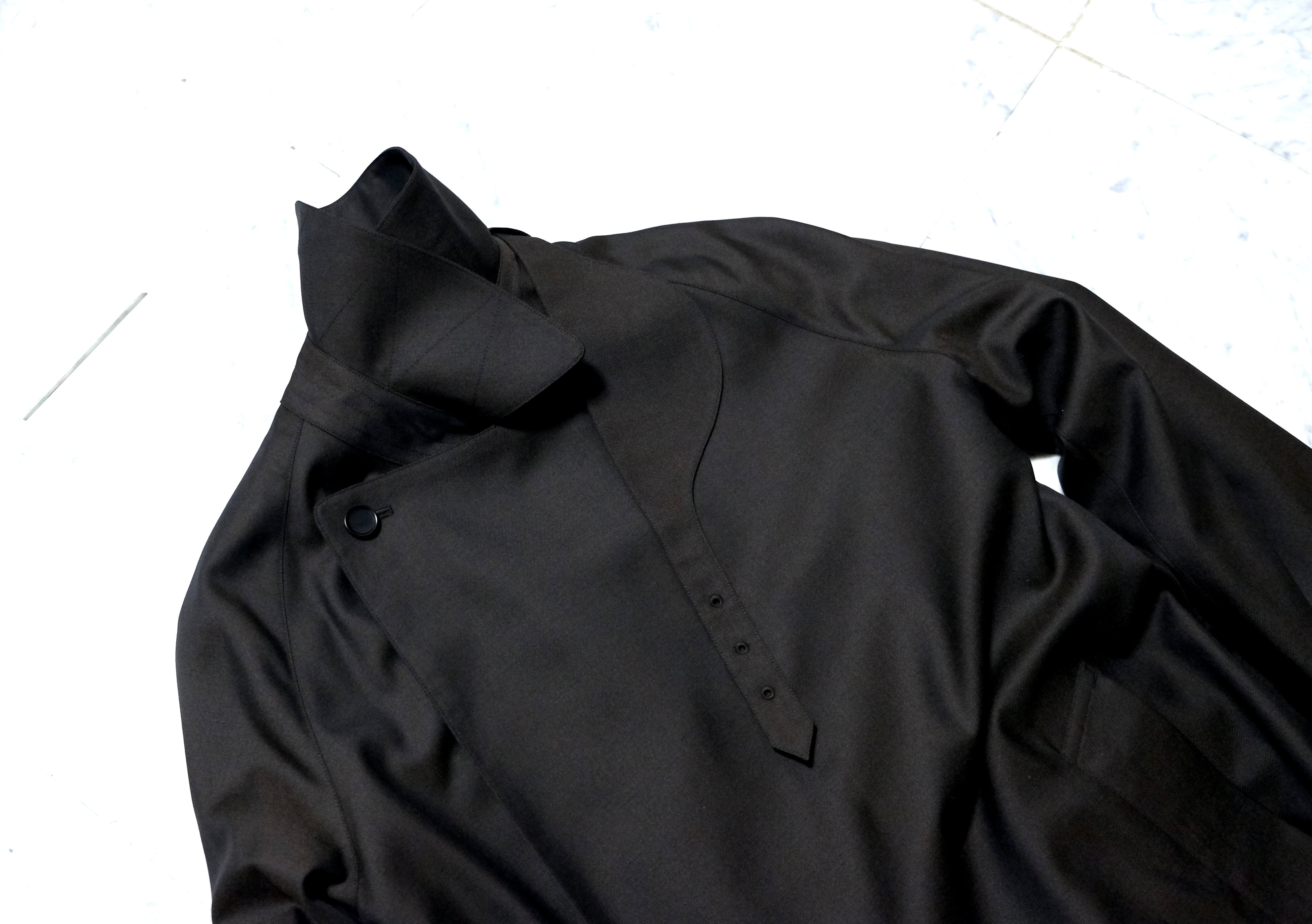 Granhiert dark brown wool silk serge | SHINYA