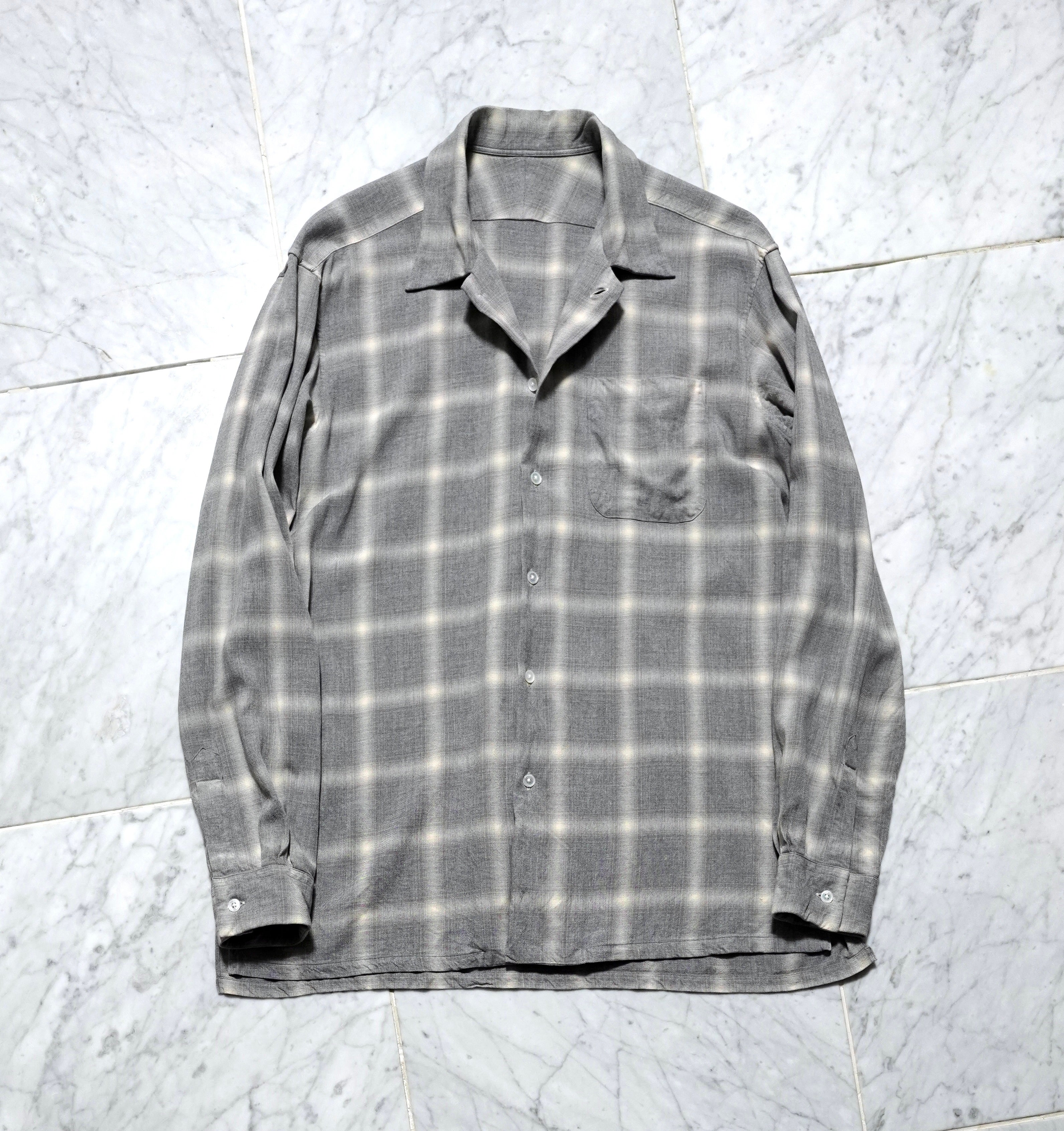 Celty gray rayon ombre check by Algernon | SHINYA