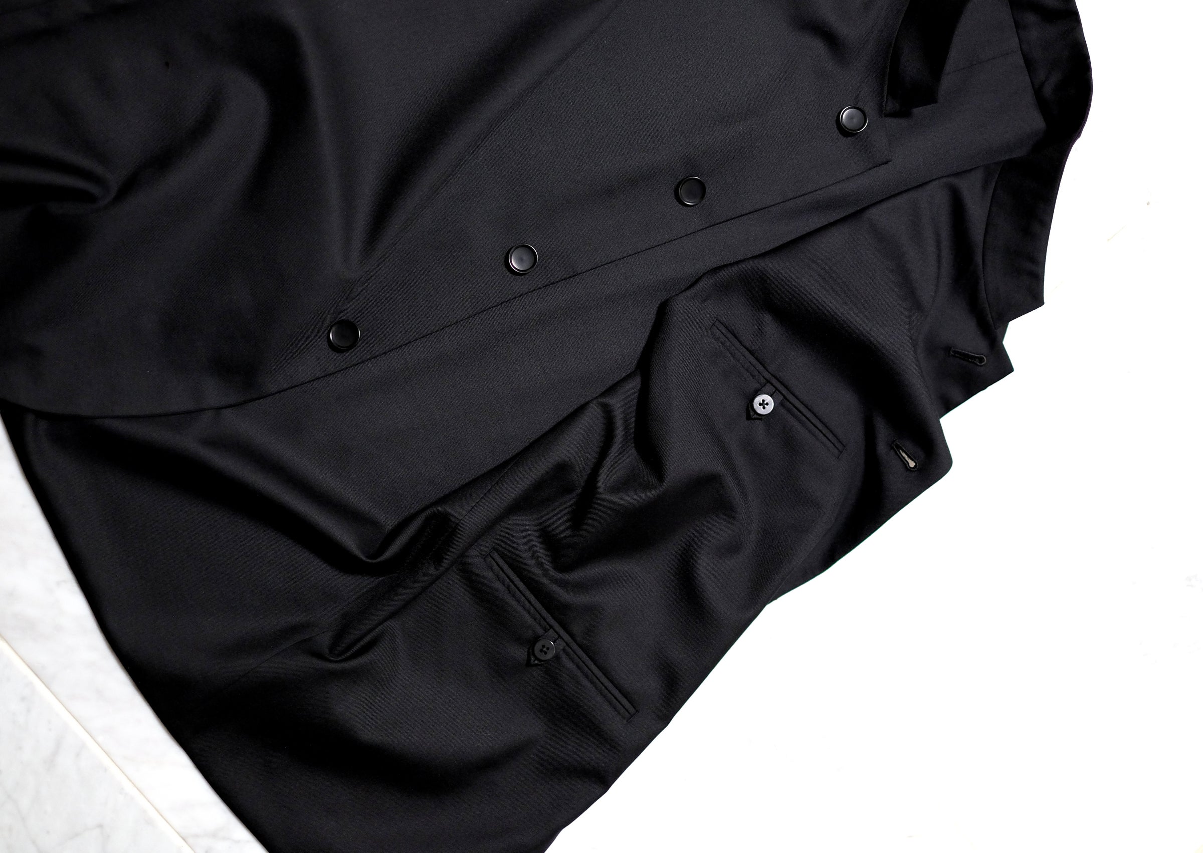 トップス shinyaofficial Lacus blackwoolsilkserge Lacus black wool silk serge | SHINYA
