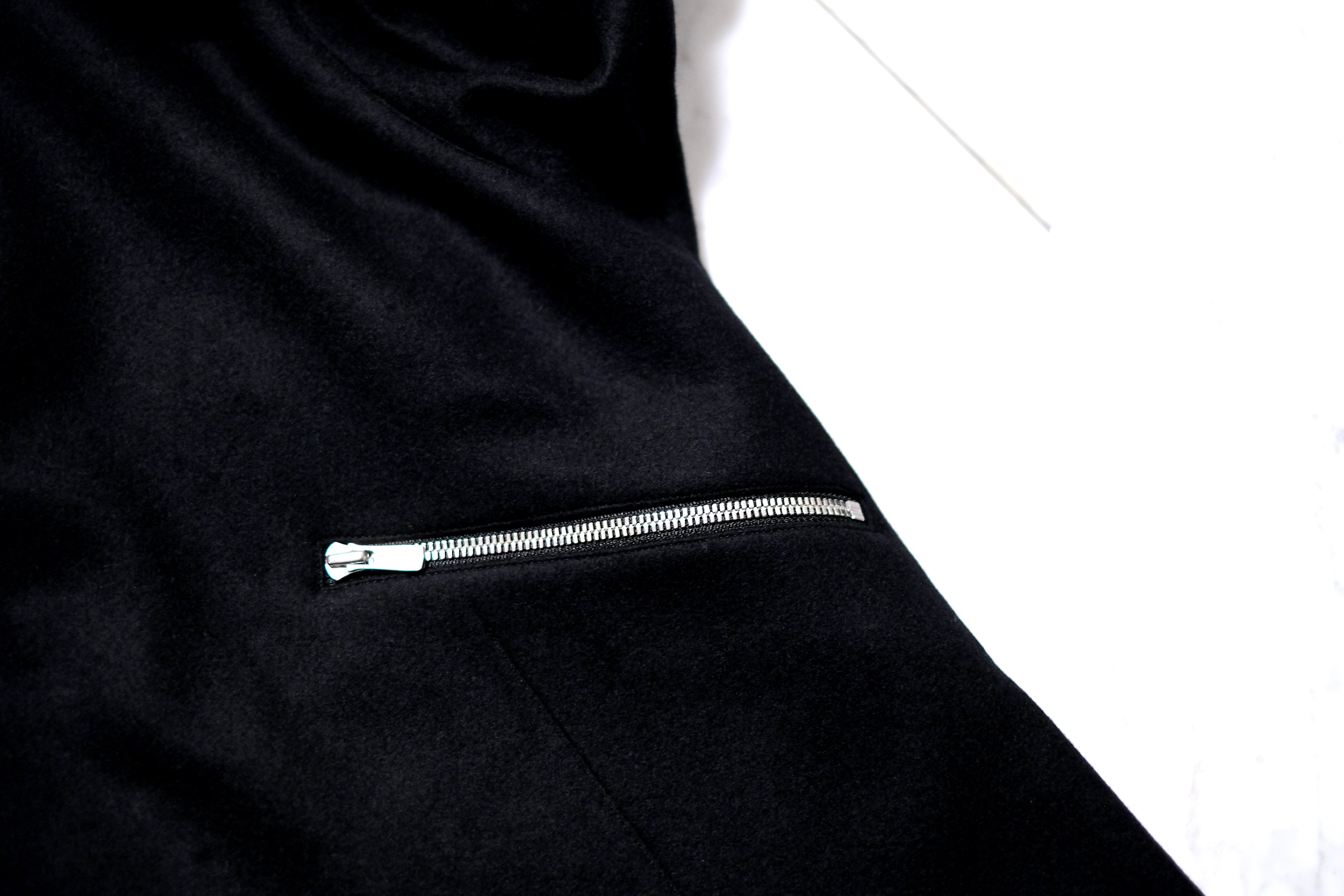 Zenovia black lambs wool melton | SHINYA