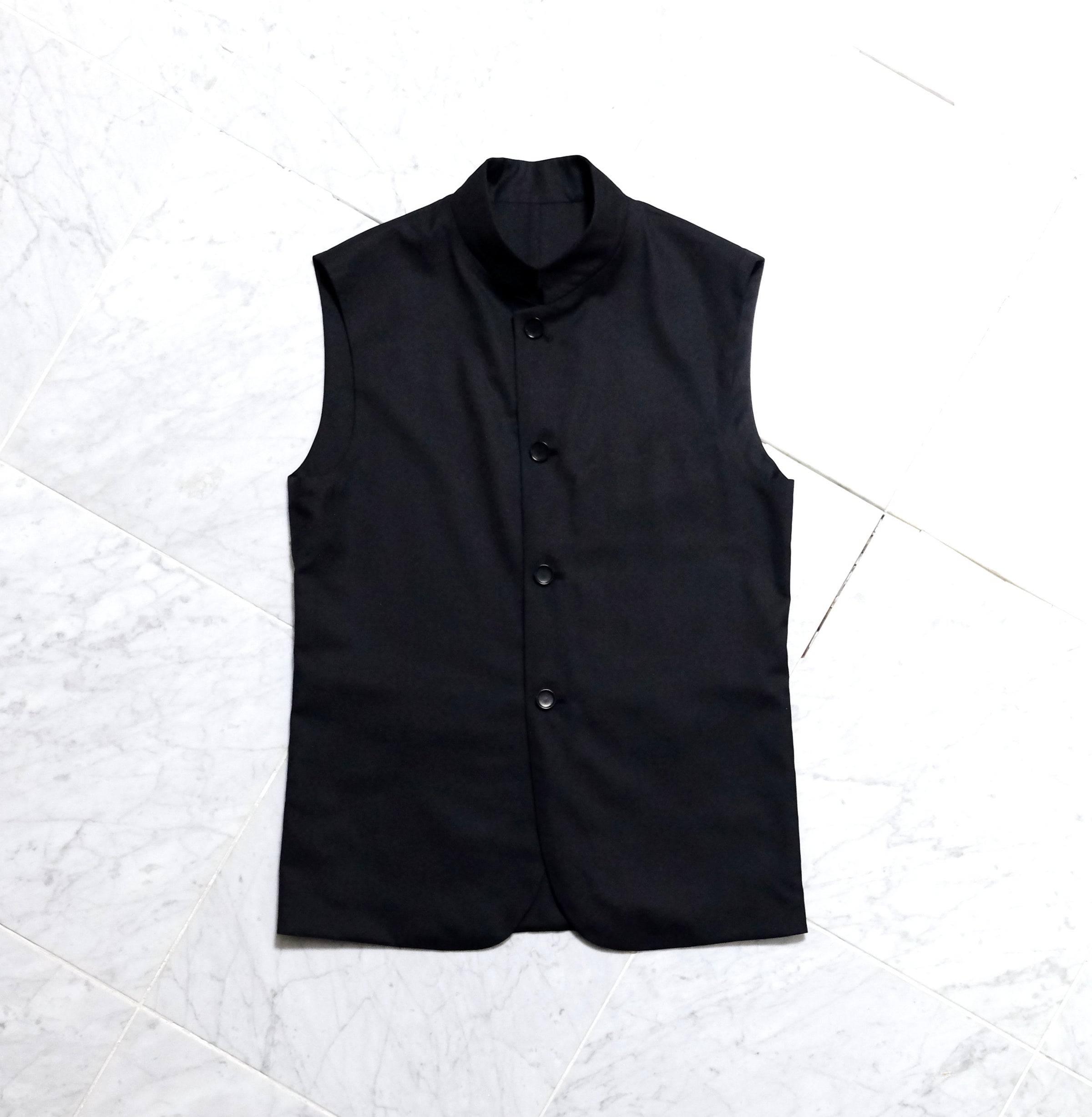 Lacus black cryf wool gabardine | SHINYA