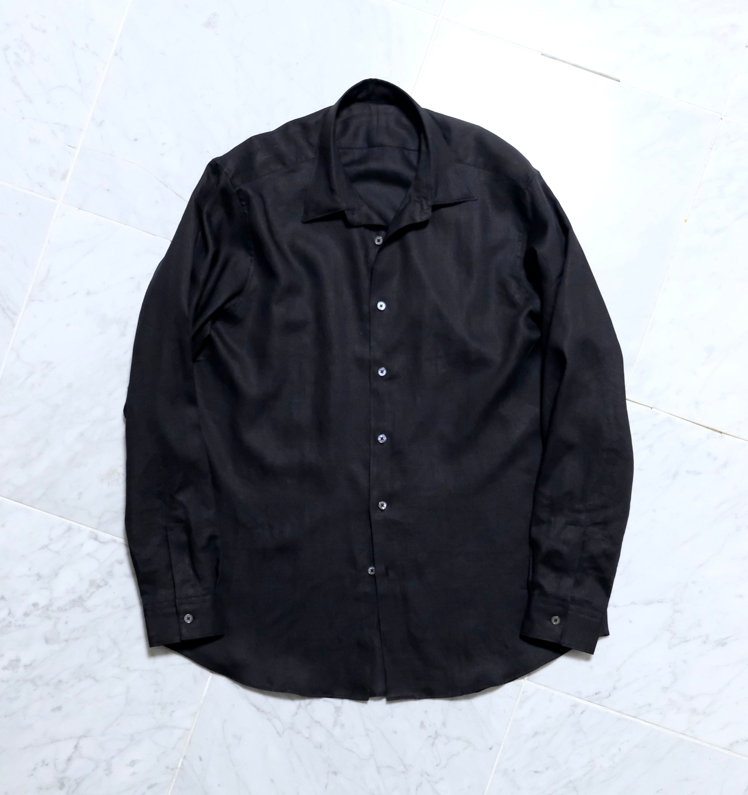 Cecilia black lenis linen | SHINYA 