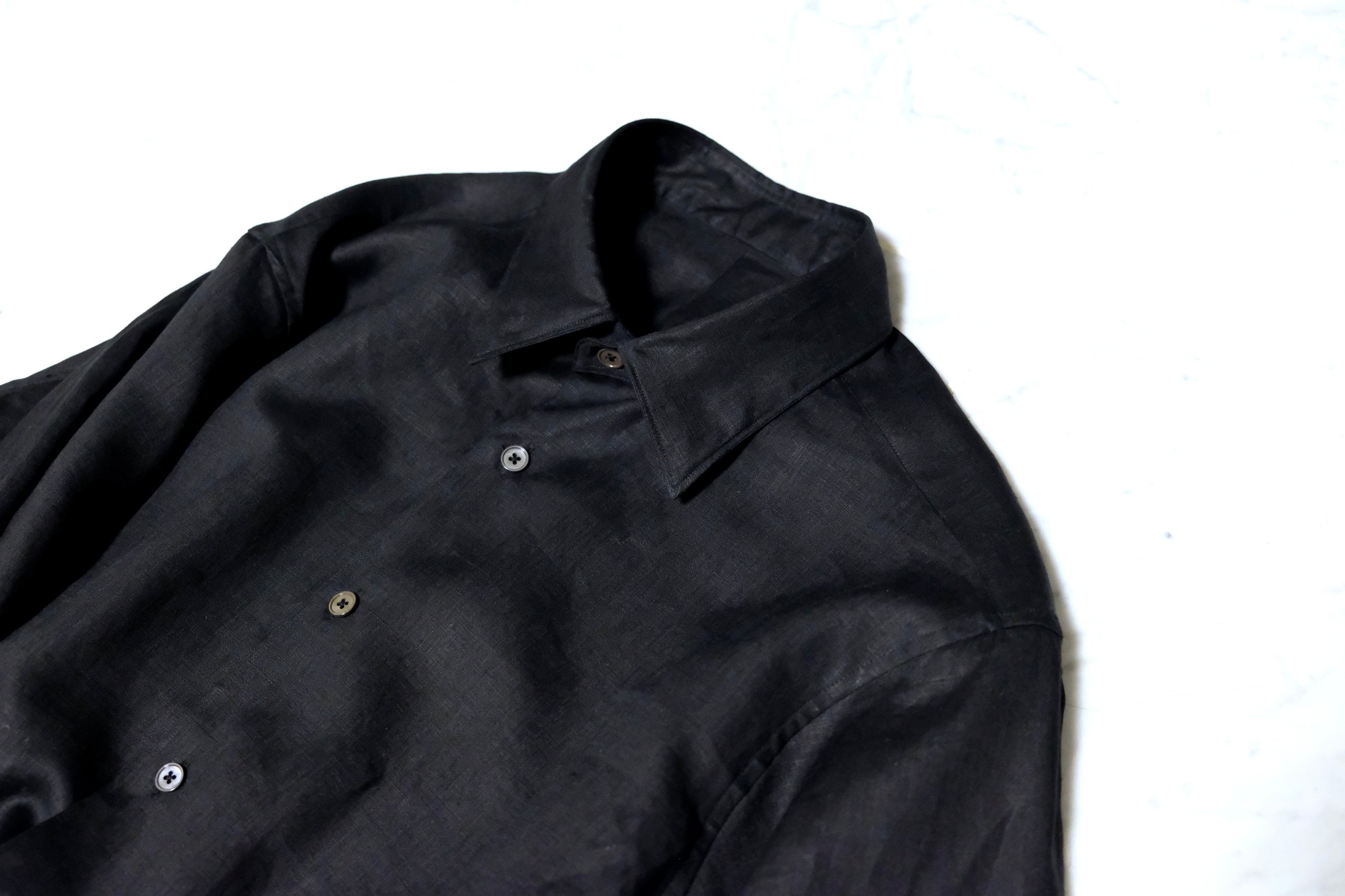 Cecilia black lenis linen | SHINYA 